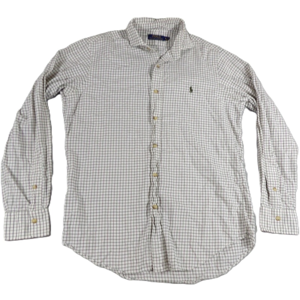 Polo Ralph Lauren Shirt Men S Green Plaid Cotton Button Down Pony Preppy Fall LS